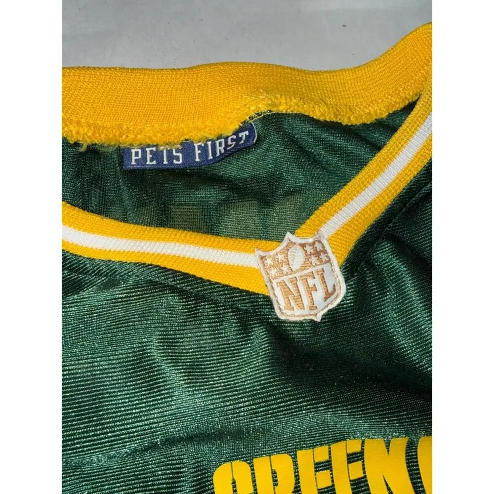 Pets first greenbay packers pet jersey extra large 12” wide 17” long.
